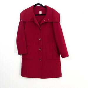 J. Jill Wool Pea Coat Womens M Petite Fall Winter Holiday Classic Angora Cozy